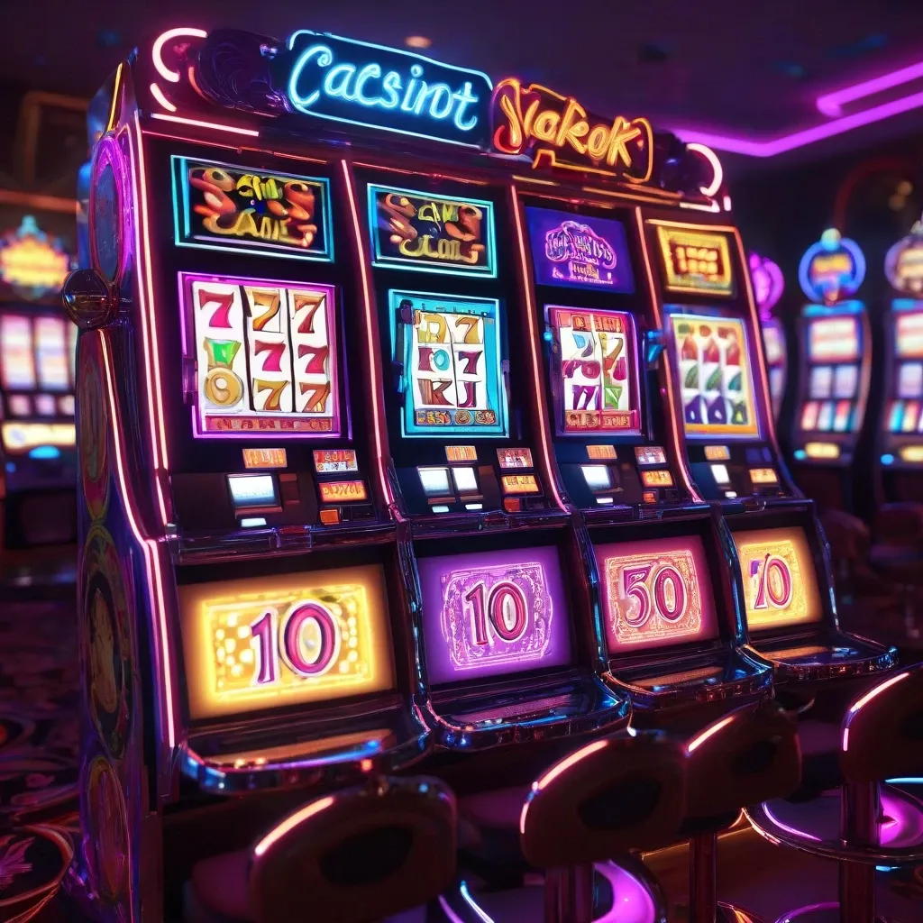 Slot Machine Neon Glow